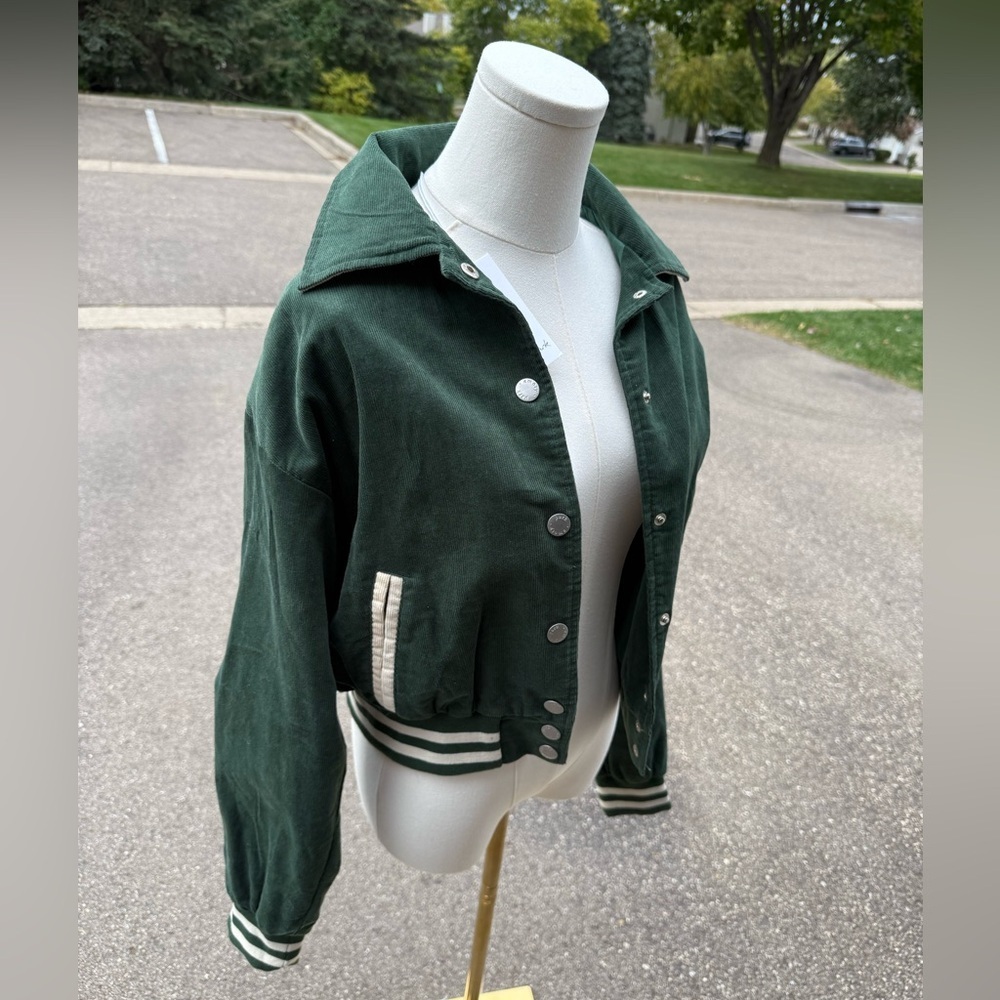 Emory Park Green Corduroy Bomber Jacket - Picture 8 of 10
